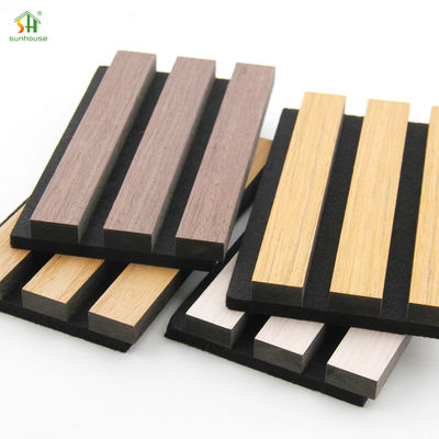 1220x 2440mm پانل دیواری آکوستیک چوبی طبیعی برای تزئینات داخلی