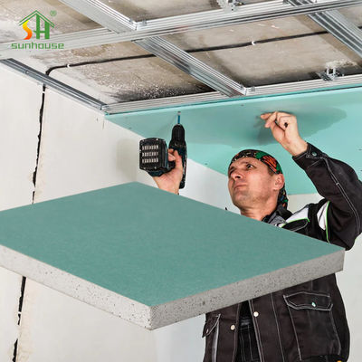 قیمت مناسب 4×8 15 میلی متر گچ تخته مقاوم در برابر رطوبت دارای درجه حرارت برای حمام، آشپزخانه آنلاین