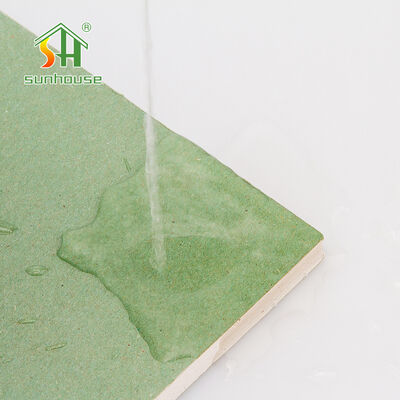 قیمت مناسب صفحه گچ مقاوم در برابر رطوبت 18mm 1220×2440mm صفحه دیواری خشک سبک برای دیوارهای داخلی آنلاین